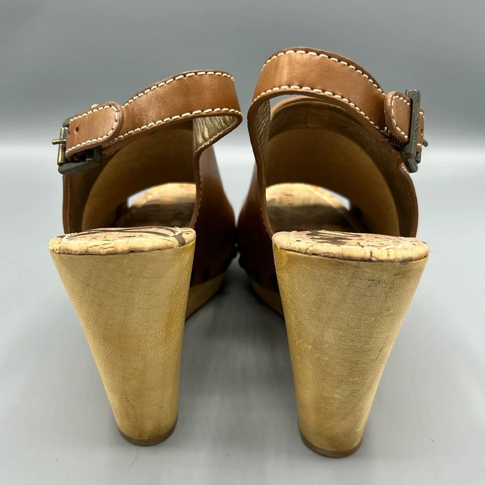Sam Edelman Camilla Women's Wooden Heeled Platform Wedge Sandal - Picture 5 of 8